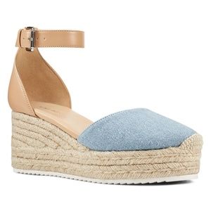 Nine West Ariela 3 Denim Espadrille Wedge Sandals